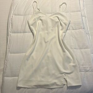 She + Sky Lined White Mini Dress